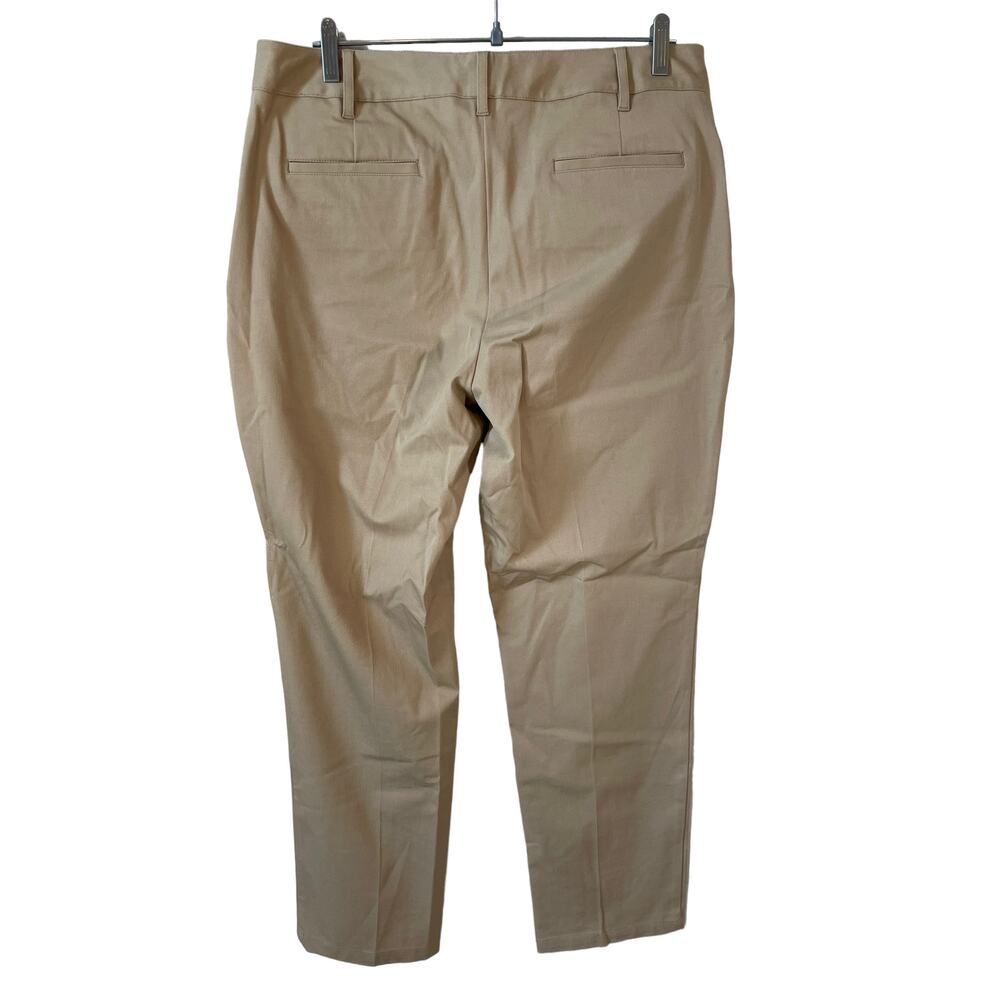 TALBOTS Women's PLUS SIZE Curvy High Rise Trouser Pants Khaki Size 14 Classic - Picture 2 of 9